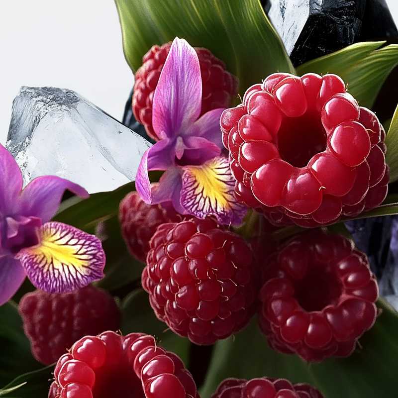 Raspberry with flowers