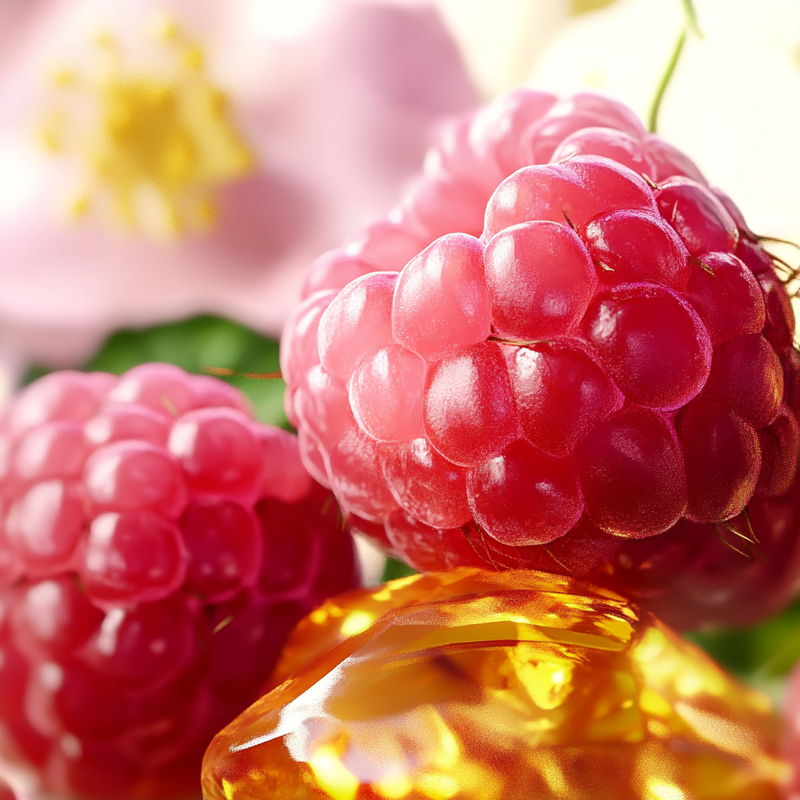 raspberry and amber