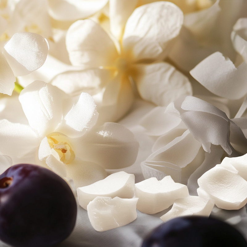 Jasmine with plums around in early morning light
