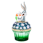 Bugs Bunny character on green fresh fragrance bottle with oranges