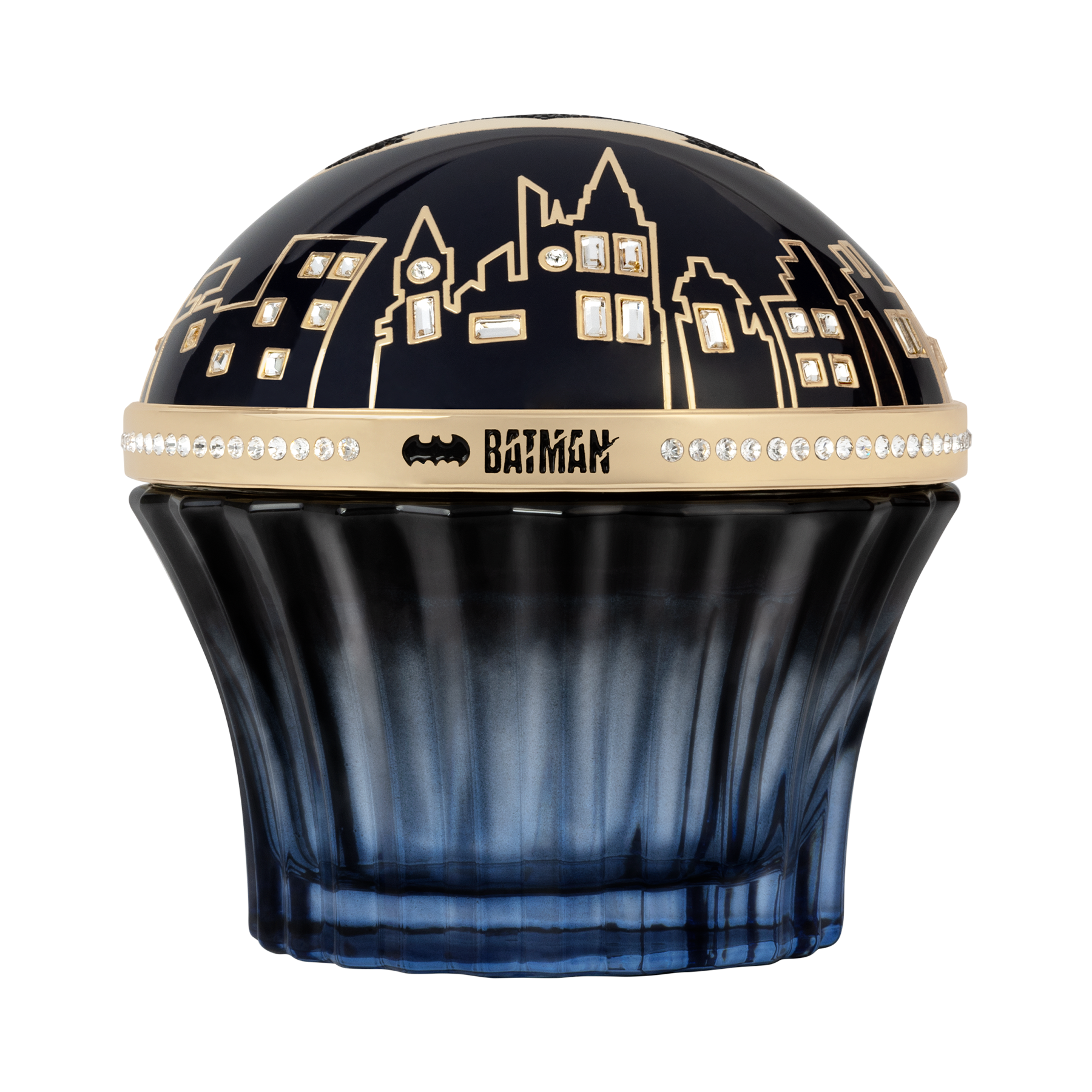 Batman style parfume with Swarovski crystals and Batman logo