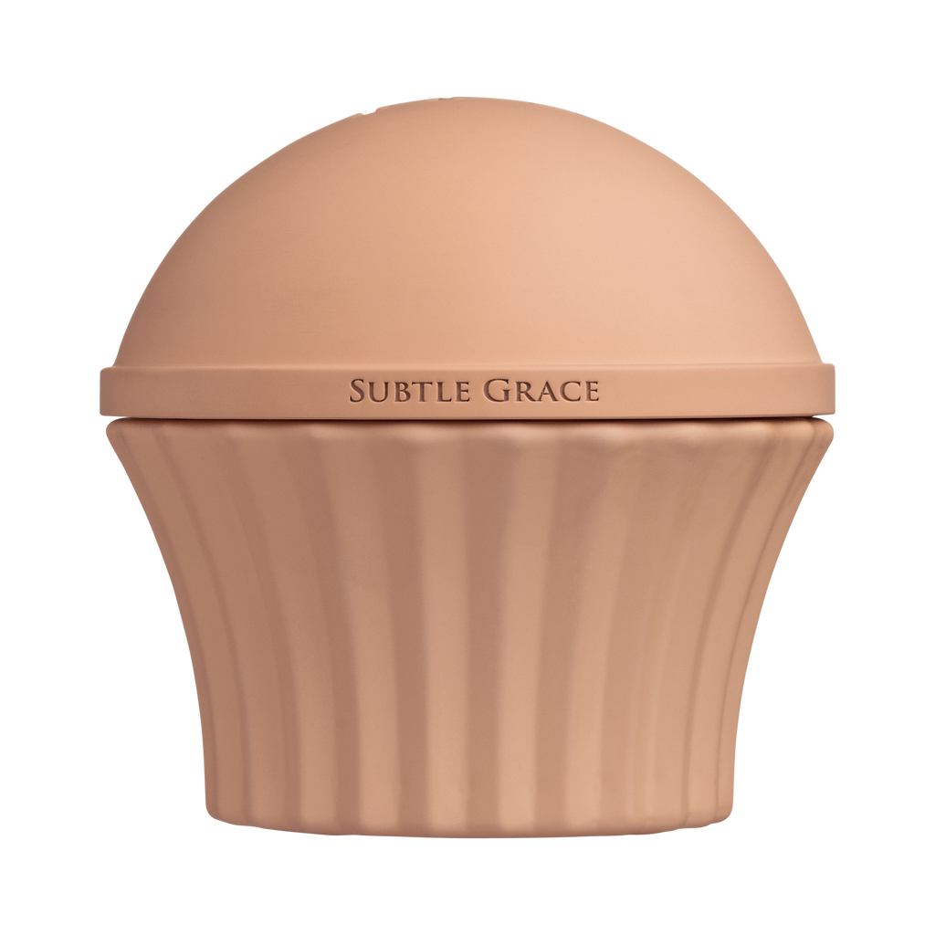 Citrus-Bright, Fresh, Uplifting niche perfume in soft touch beige bottle 