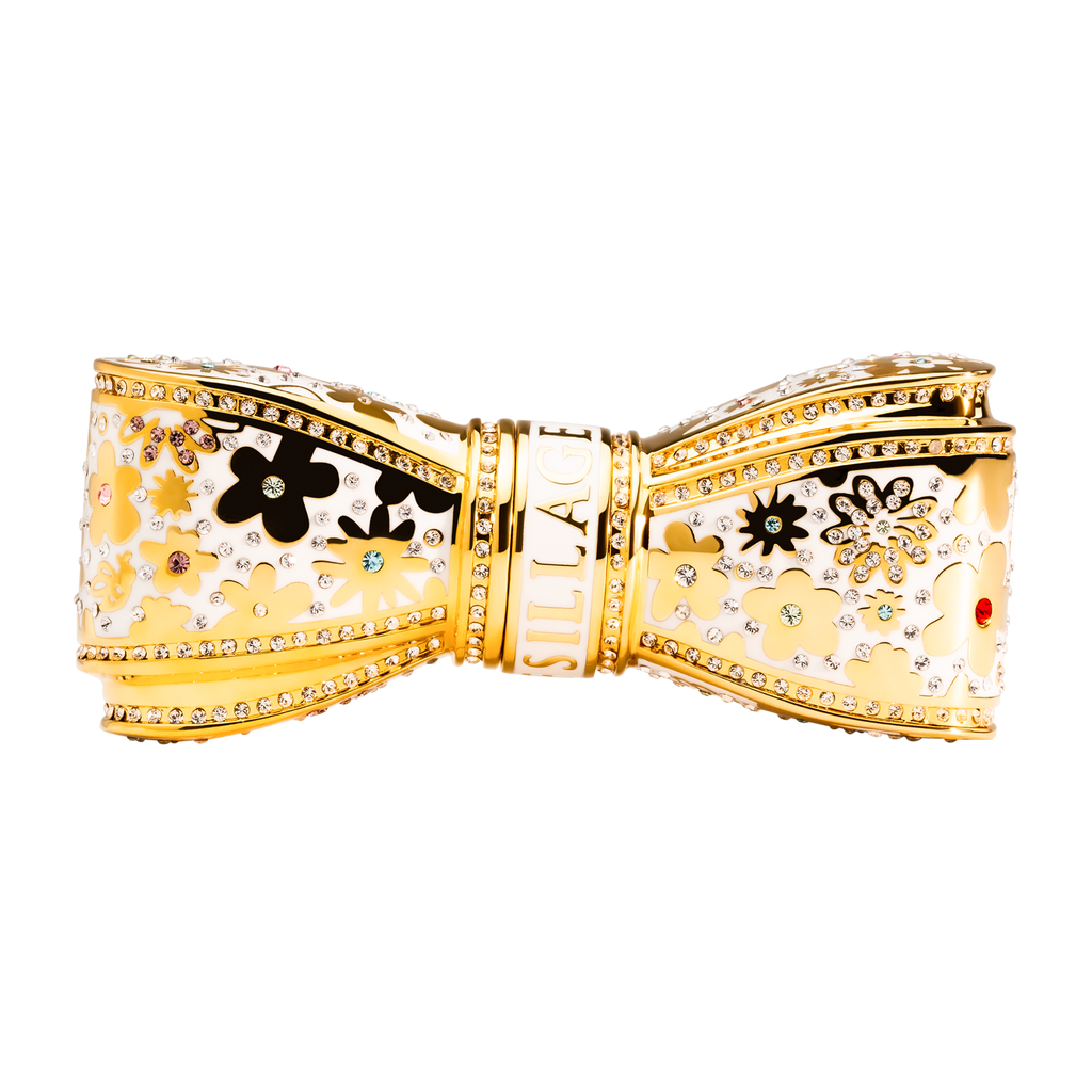 White luxury lipstick case refillable with Swarovski  Crystals 
