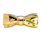 Refillable Golden Plated Lipstick Case with Swarovski Crystal Gecko on Top 