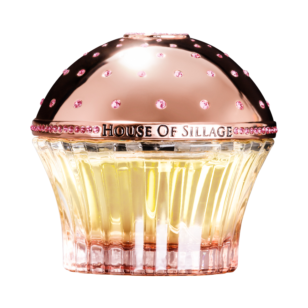Citrus fresh perfume with rose gold crystals