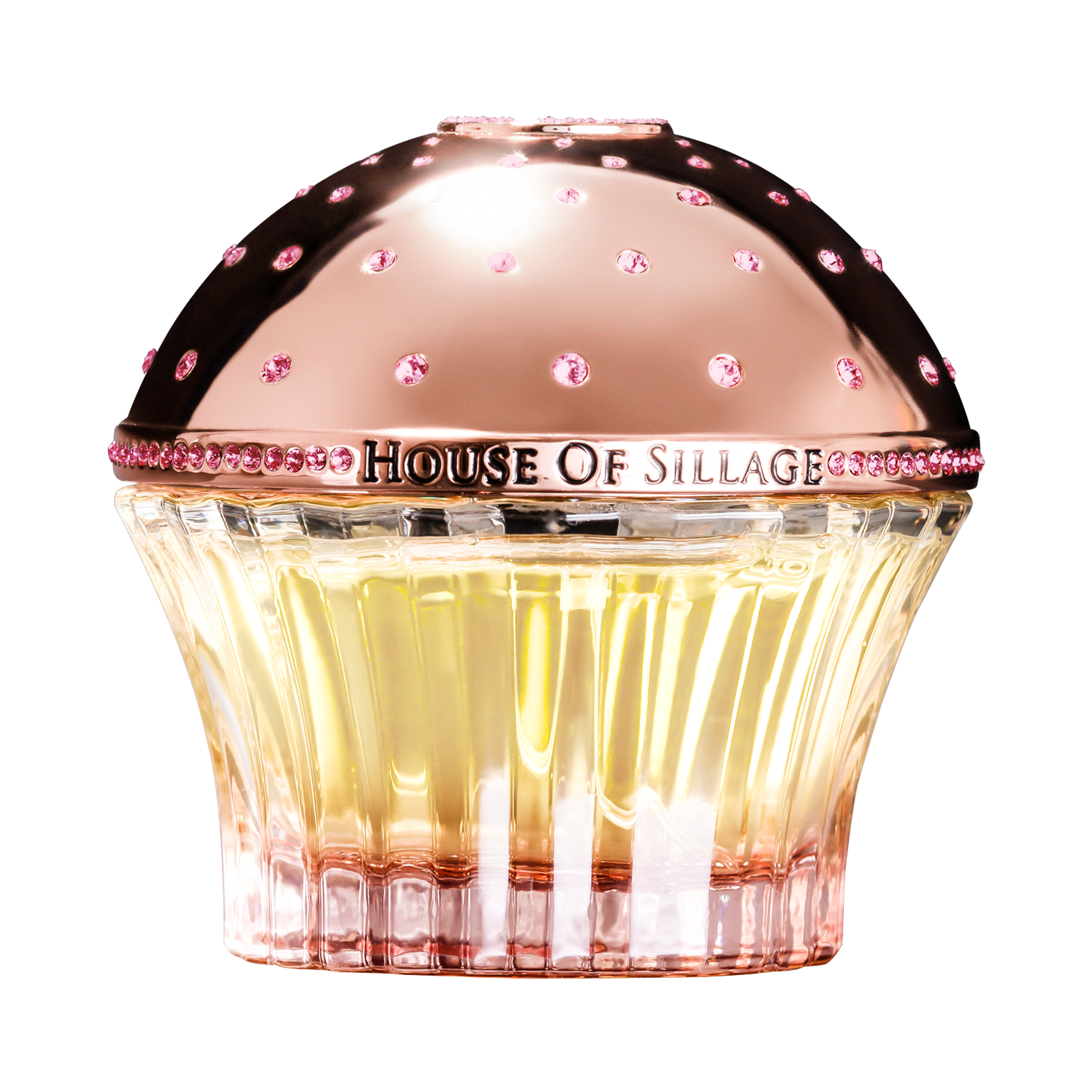 Citrus fresh perfume with rose gold crystals