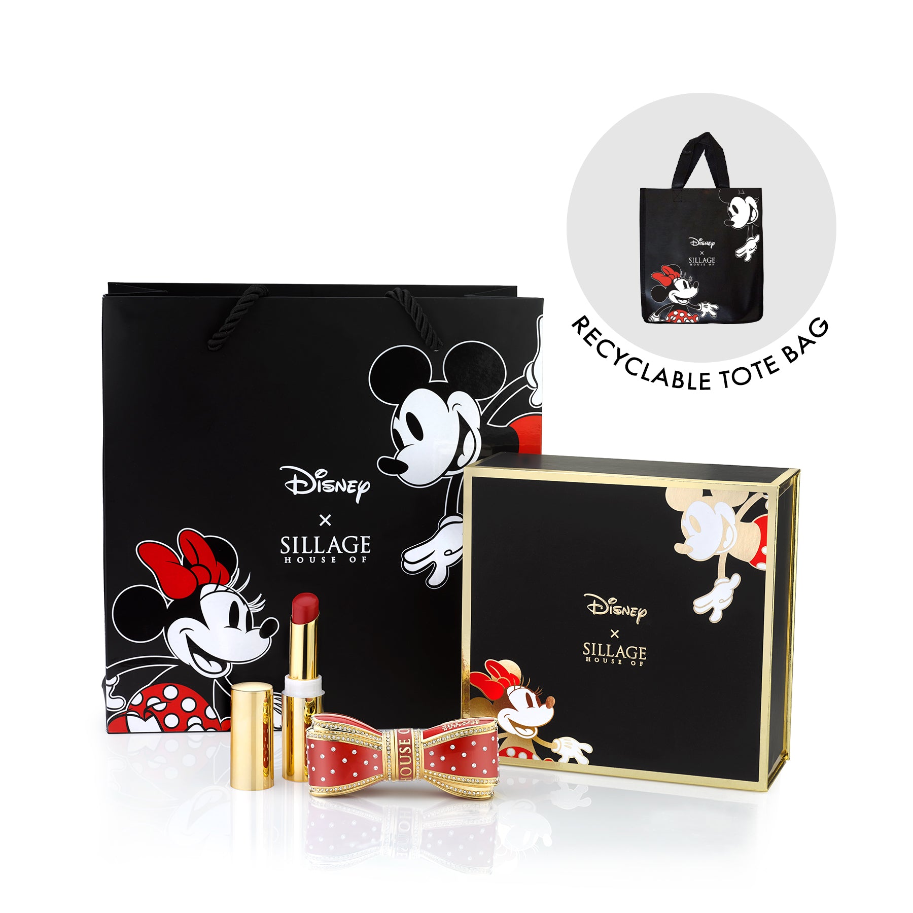 Minnie Mouse Bow Lipstick Case Set